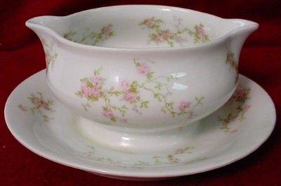 Theodore HAVILAND china France PINK SPRAY Gravy Boat  