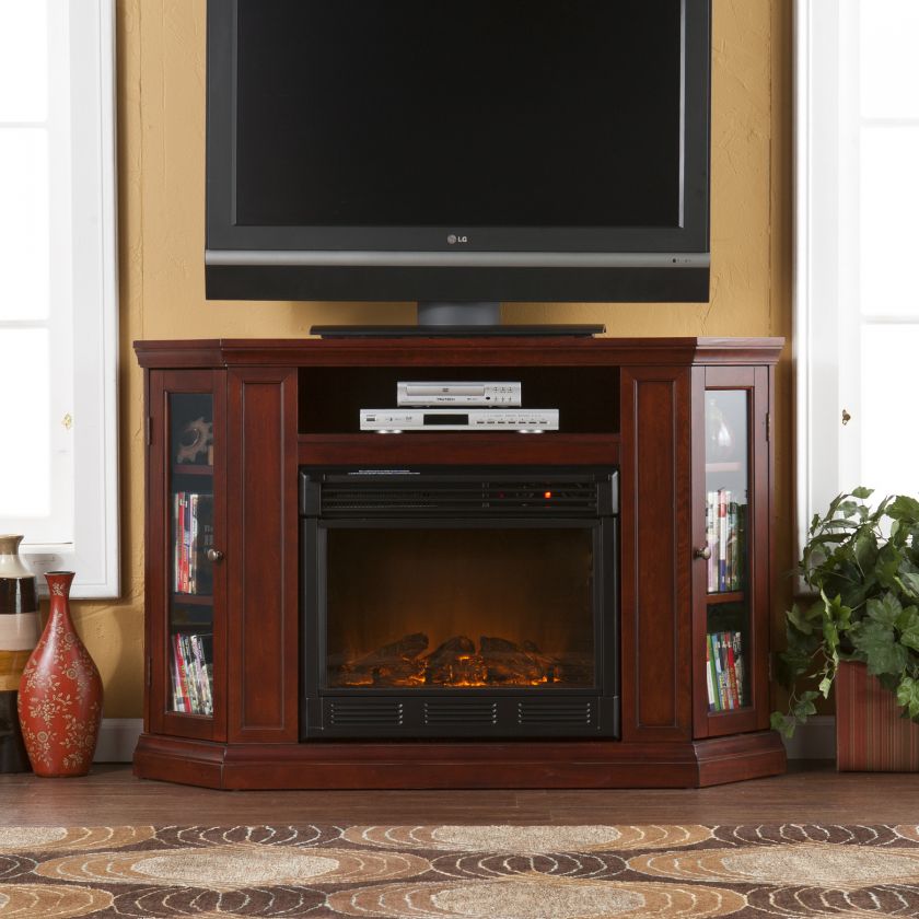 CHERRY Convertible Media Electric FIREPLACE Corner or Flat Wall SEI 