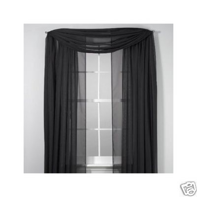 Solid Black Voile Sheer Window Curtain/Drape/Panels/Treatment  