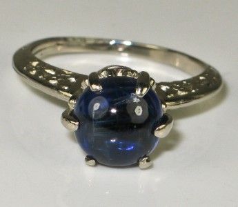 3699 Deco 14K White Gold 3.75ct World Class Cabochon Ceylon Sapphire 