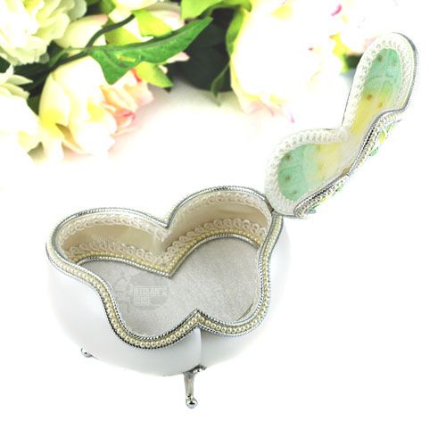 Handcraft Decorated Egg Music Jewelry Box, Butterfly, G  