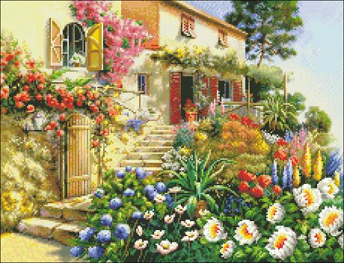 The Summer Villas Doorstep@RS floss cross stitch kit  