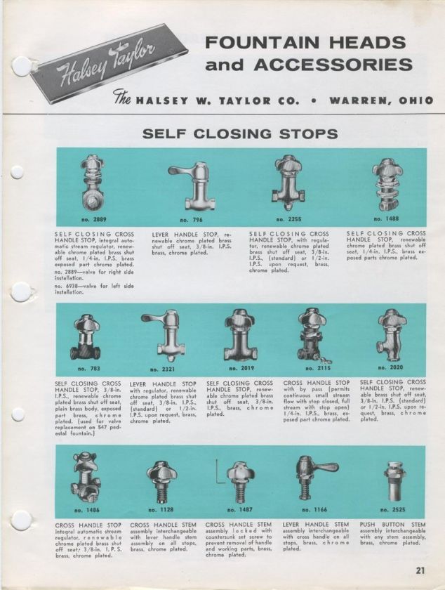 Halsey Taylor Catalog Drinking Fountain Cooler 1964  