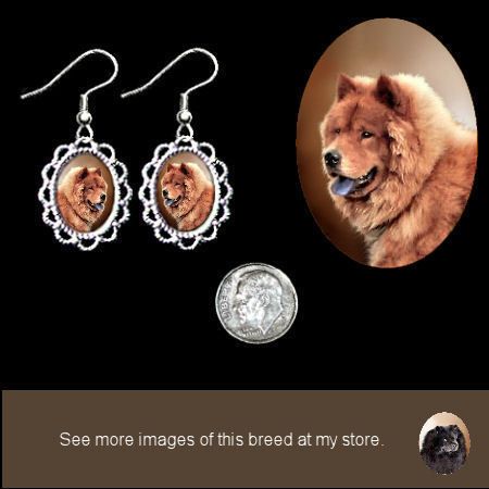 Chow Chow Red DOG Earrings PRETTY JEWELRY  