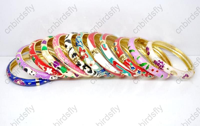 New Wholesale lot 12glaze Enamel bangle wrist bracelets  