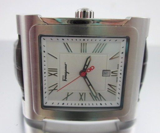 NIB SALVATORE FERRAGAMO Palagio Dial Steel Watch $1500  