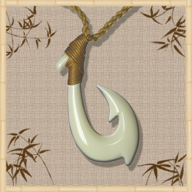 Bone fish hook necklace  