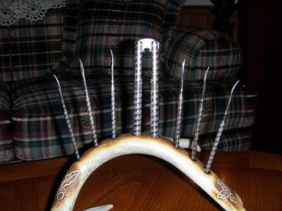 DEER ANTLER NUT CRACKER & PICKS HOLDER STAND NEW  