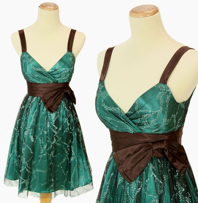 MORGAN & CO $130 Brown / Aqua Prom Evening Formal Dress  