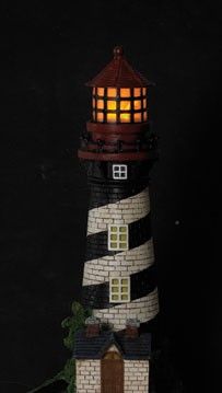 SOLAR POWERED LIGHTHOUSE OUTDOOR GARDEN YARD DECOR  