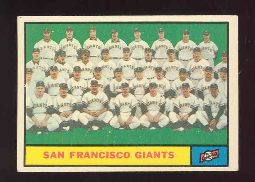 1961 Topps, San Francisco Giants Team Card #167, NM   