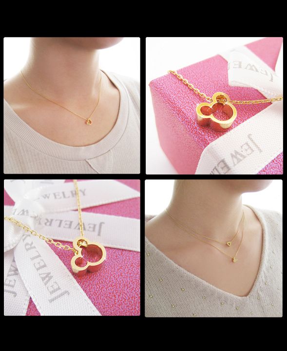 Japanese Petite K14 Yellow Gold Hello Kitty Necklace  