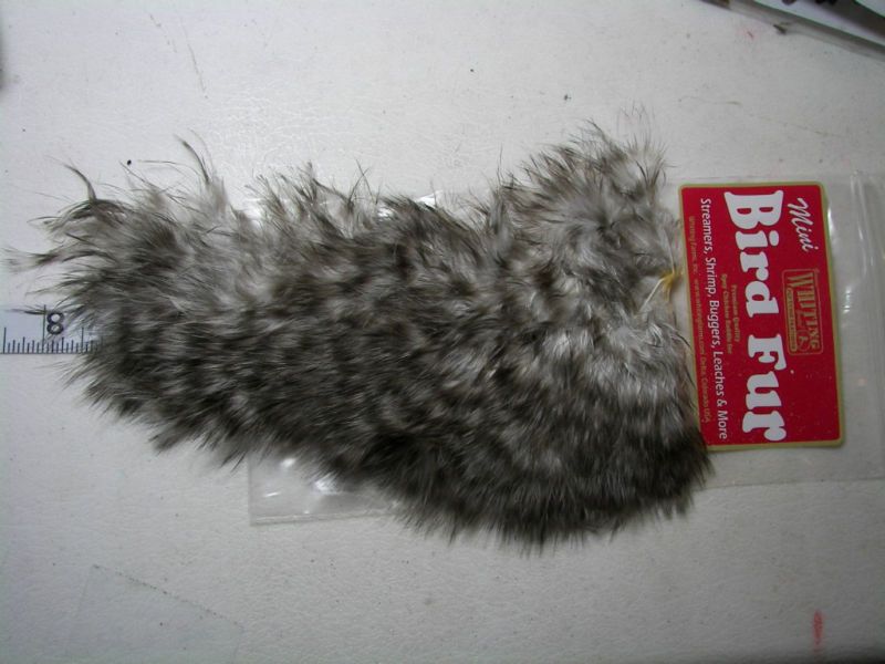 Whiting Mini Bird Fur ~ Grizzly ~ Marabou  