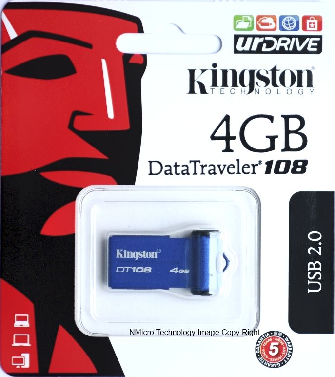 New Kingston DataTraveler 108 USB 2.0 4GB 4G Flash Pen DT108/4GB Drive 