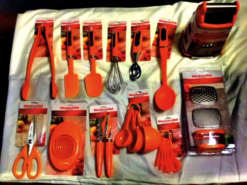 KITCHENAID UTENSILS   TANGERINE ORANGE   NONSTICK DISHWASHER SAFE 