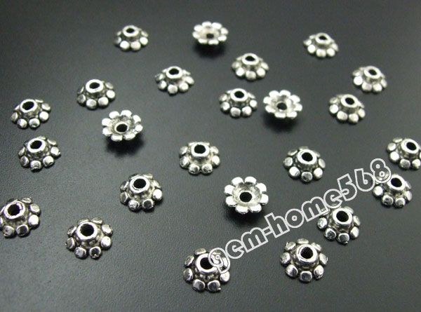 200 Tibetan Silver Daisy Flower Bead Caps Findings B881  