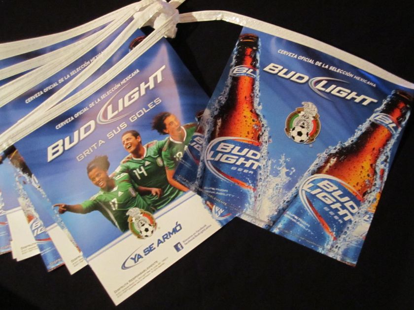 Bud Light Seleccion Mexicana Soccer Federacion flag string banner sign 