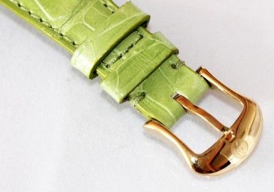 Michele RGC CSX retro style diamond watch with green leather alligator 