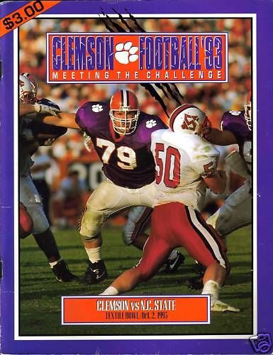 1993 CLEMSON vs N.C. STATE FOOTBALL PROGRAM  