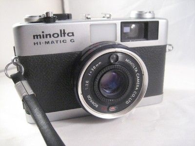 Vintage Minolta Hi Matic G 35mm Film Rangefinder Camera  