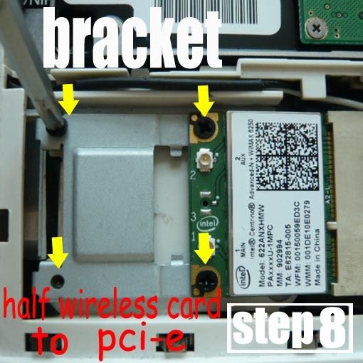   included 1 x bracket of half wireless card to pci e card 4 screw 4 m3