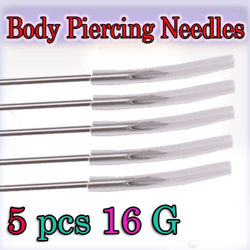 pcs Sterilize Body Piercing Needle Stainless 16 Guage 16G  