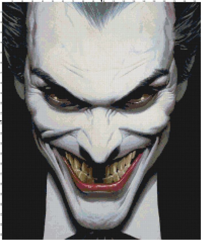 Altered Art Batmans Joker Handmade CrossStitch Pattern  