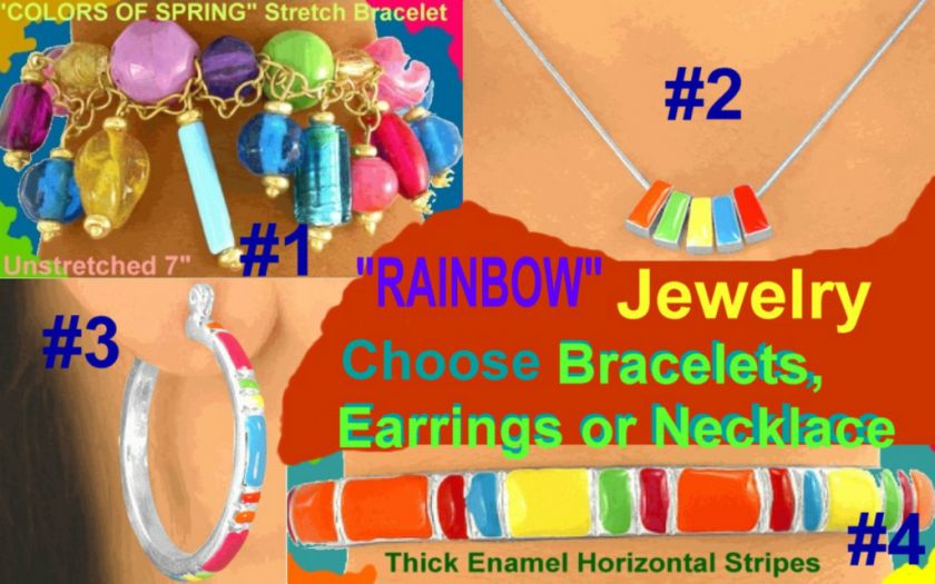 RAINBOW SPRING Easter Religious Stripe Multi Stone Pink Awareness 