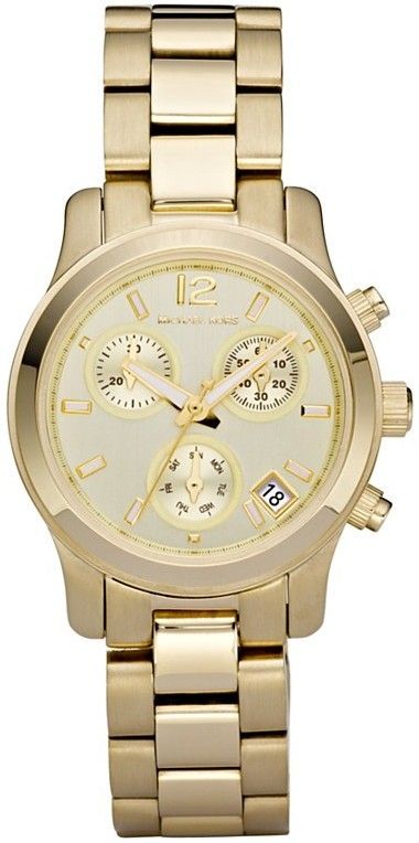 MICHAEL KORS CHRONO GOLD STAINLESS STEEL LADIES WATCH MK5384*  