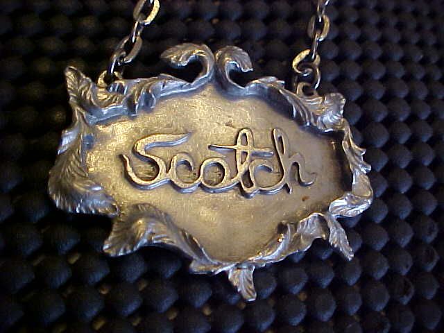 Metzke 1975 SCOTCH Pewter Decanter Label Bottle Tag  