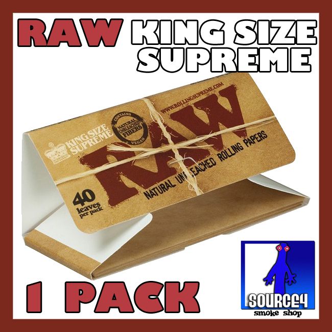 pack RAW KING SIZE SUPREME Creaseless Natural Rolling Papers  