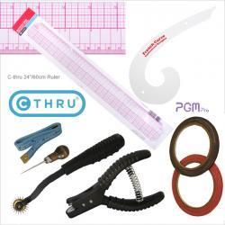 24/60cm C Thru Ruler with Pattern Tools Set 807A C  