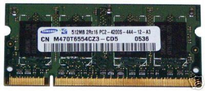 SAMSUNG M470T6554CZ3 CD5  512MB PC2 4200 MEMORY SODIMM  