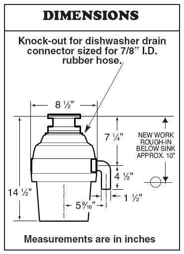 Waste King 3300 Garbage disposal 3/4 HP Wasteking  