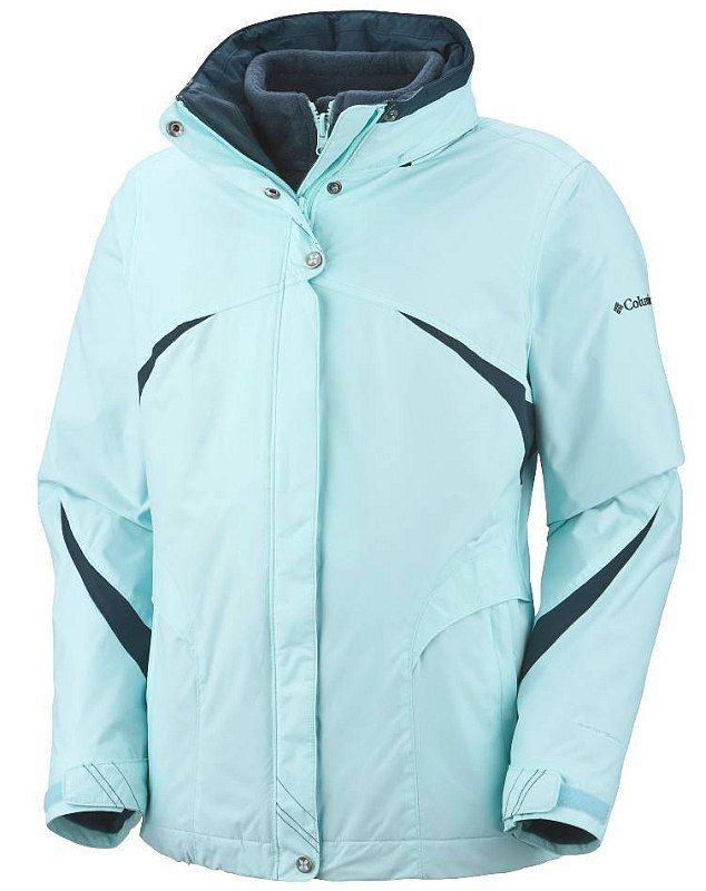 COLUMBIA WOMENS L 3 IN 1 WINTER SKI COAT JACKET REMOVABLE FLEECE LINER 