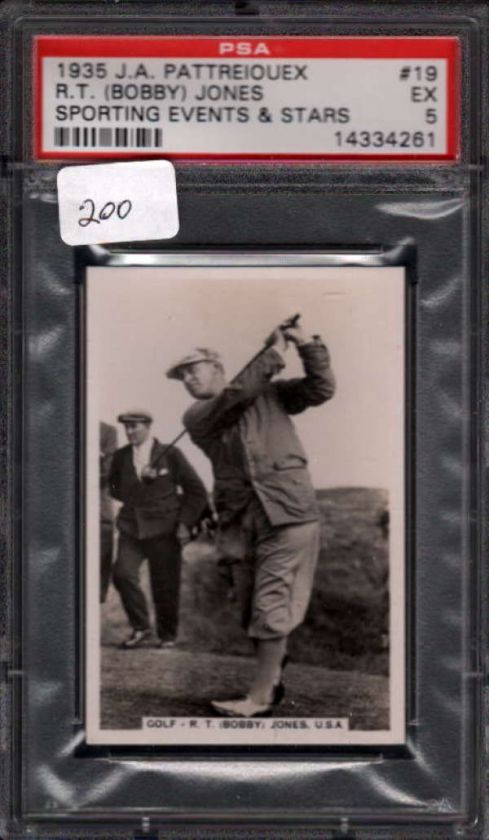 1935 SPORTING EVENTS STARS BOBBY JONES EX 5 PSA 5 GGR065  