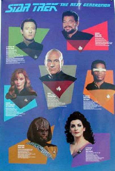 Star Trek The Next Generation TV Show Crew Bio Poster  