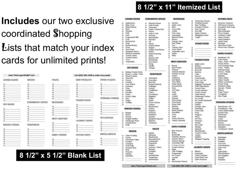 Coodinated Basic List 8 1/2 x 5 Matches Dividers Itemized 8 1/2 x 