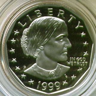 1999P 1999 P Gem Proof Susan B. Anthony Silver Dollar  