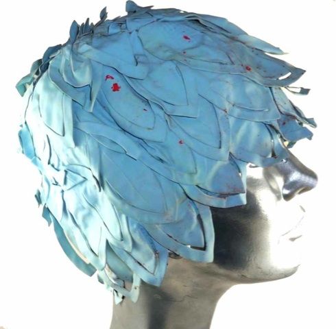 Vintage Kleinerts Sava Wave Swim Cap Blue Leaves C 2  