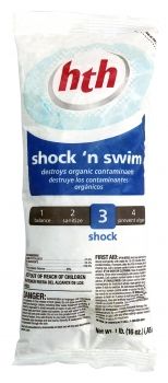 HTH Shock N Swim Swimming Pool Chlorine Shock 18 x 1 lb bags Easy to 