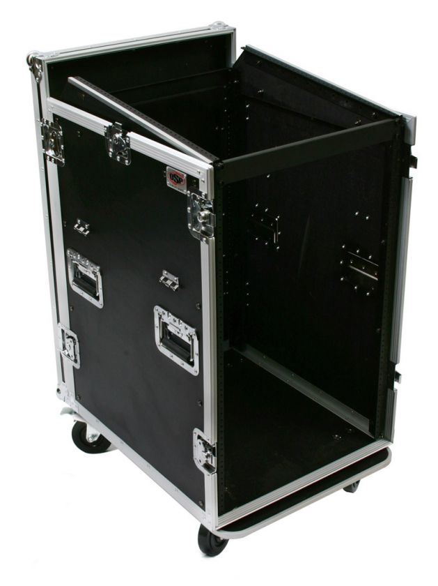   12 Space Slanted Top Rack, 4 casters, and Table. (SKU MC12U 16SL