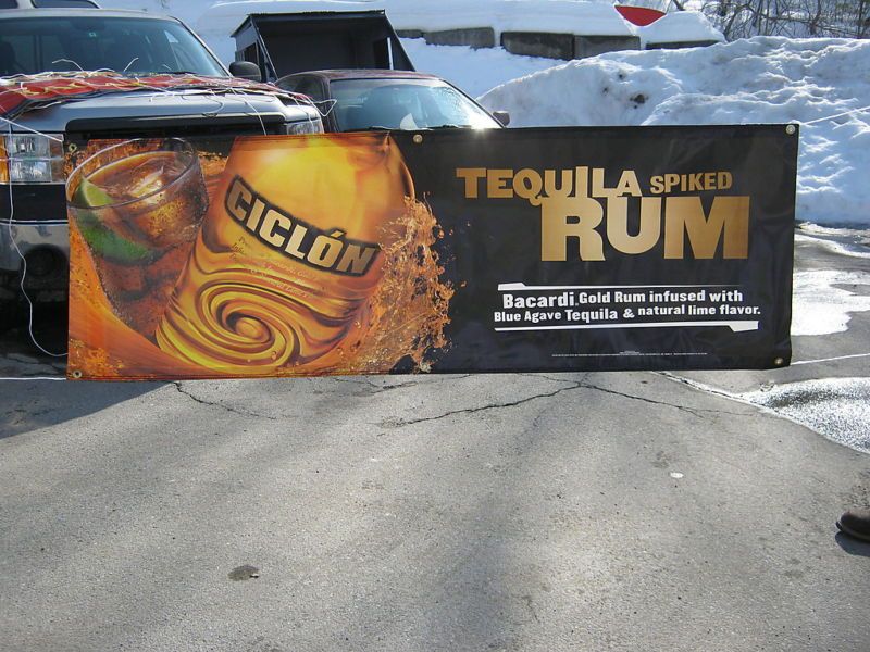 Ciclon Tequila Banner 71.5 x 24 Black Gold Liquor  