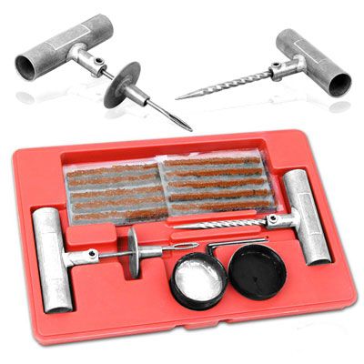 35 Pieces Tire Repair Tool Kit W/Case Plug Patch New  