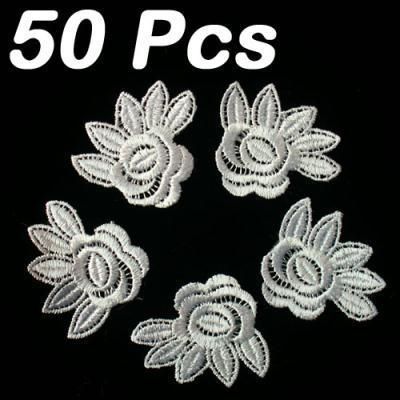 50 Pcs White Flower Applique Venise Lace Trim  