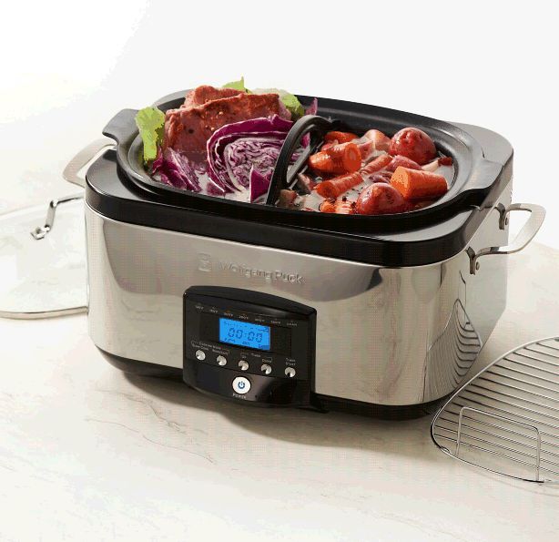 Wolfgang Puck Slow Cooker 6qt 1350W Gourmet Versa Cooker w/ Dual Heat 