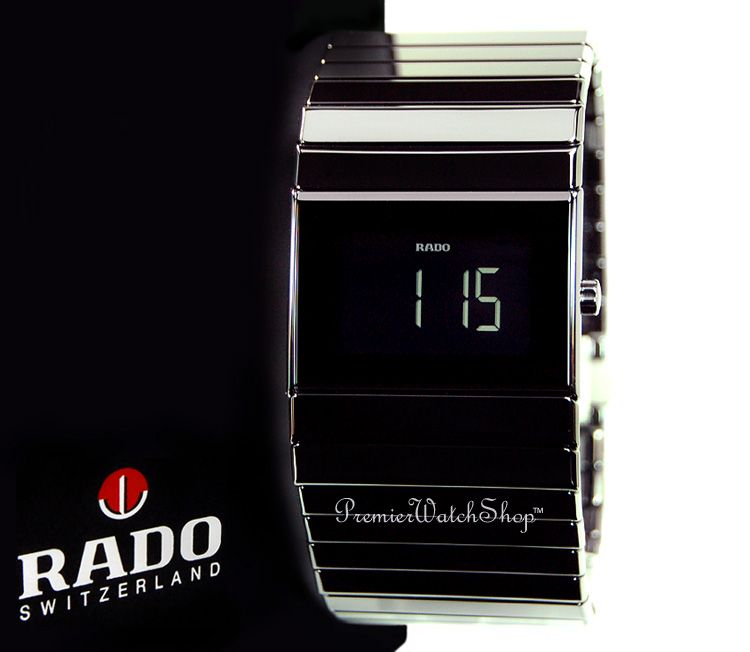   RADO CERAMICA AUTO DIGITAL R21925152 MENS BLACK CERAMIC WATCH  